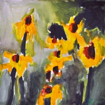 Rudbeckia, Acryl auf Leinwand, 20cm x 20cm, 2012