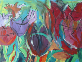 Tulpen, Acryl auf Leinwand, 80cm x 60cm, 2013